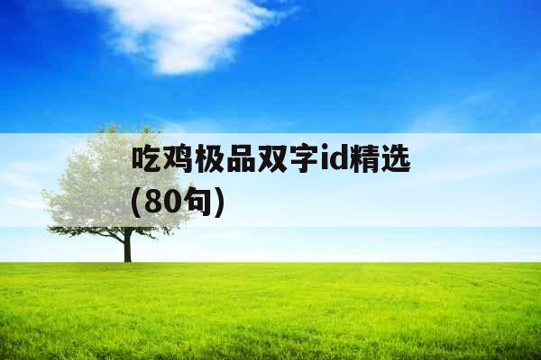 吃鸡极品双字id精选(80句)