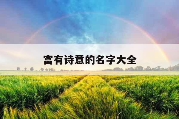富有诗意的名字大全