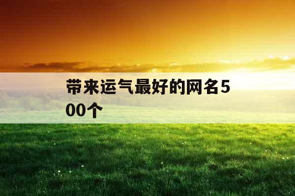 带来运气最好的网名500个