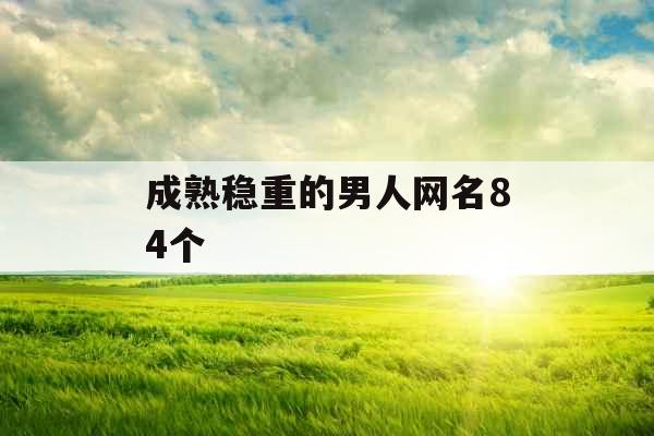 成熟稳重的男人网名84个