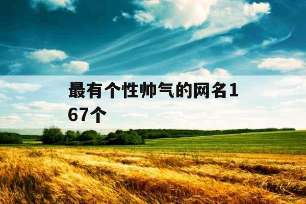 最有个性帅气的网名167个 最有个性帅气的网名167个