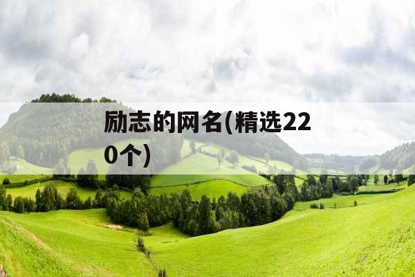 励志的网名(精选220个) 励志的网名(精选220个)