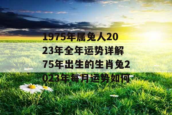 1975年属兔人2023年全年运势详解 75年出生的生肖兔2023年每月运势如何 1975年属兔人2023年全年运势详解 75年出生的生肖兔2023年每月运势如何