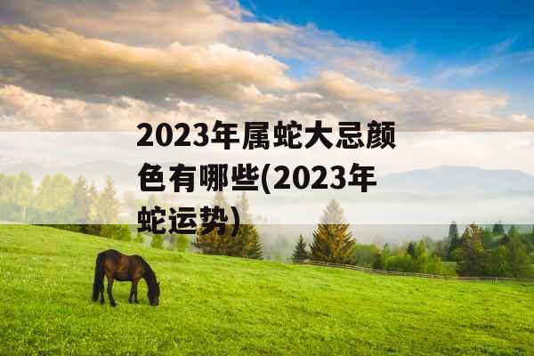 2023年属蛇大忌颜色有哪些(2023年蛇运势)