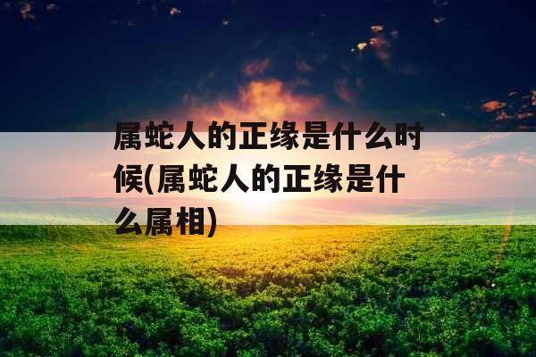 属蛇人的正缘是什么时候(属蛇人的正缘是什么属相)