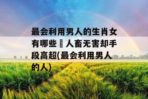 最会利用男人的生肖女有哪些 人畜无害却手段高超(最会利用男人的人)