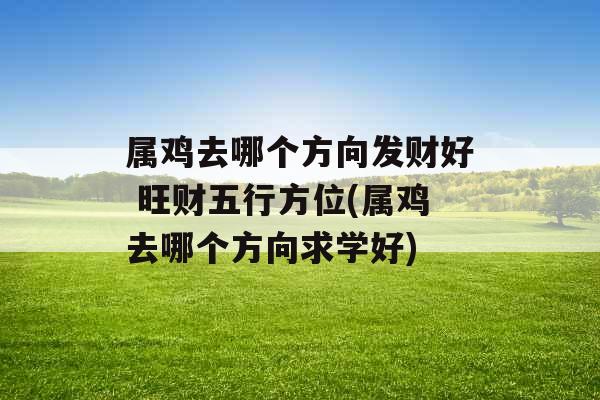 属鸡去哪个方向发财好 旺财五行方位(属鸡去哪个方向求学好)