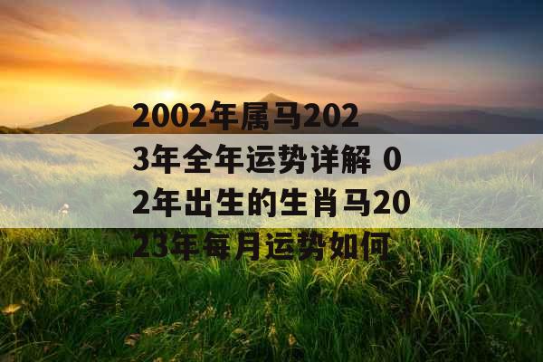 2002年属马2023年全年运势详解 02年出生的生肖马2023年每月运势如何