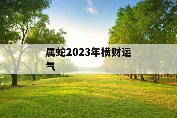 属蛇2023年横财运气