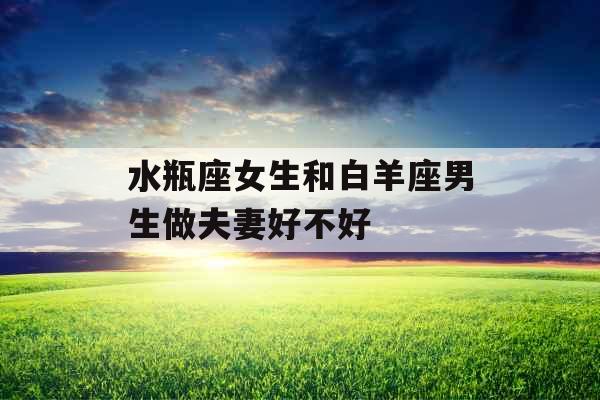 水瓶座女生和白羊座男生做夫妻好不好