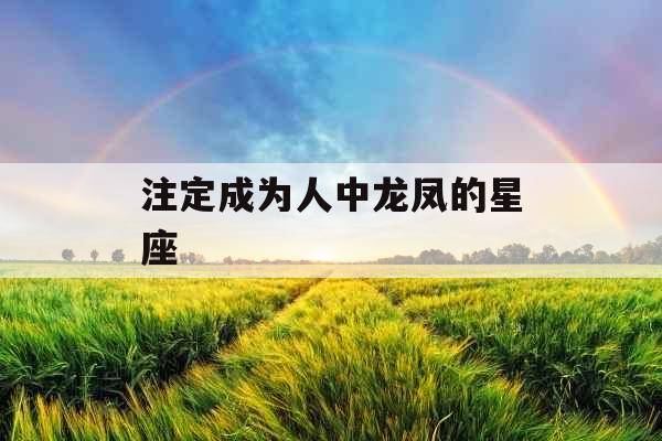 注定成为人中龙凤的星座