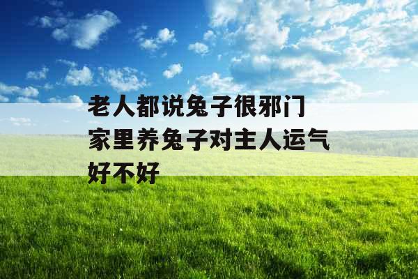 老人都说兔子很邪门 家里养兔子对主人运气好不好