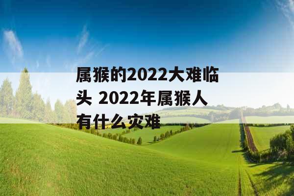 属猴的2022大难临头 2022年属猴人有什么灾难