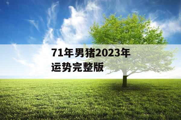71年男猪2023年运势完整版
