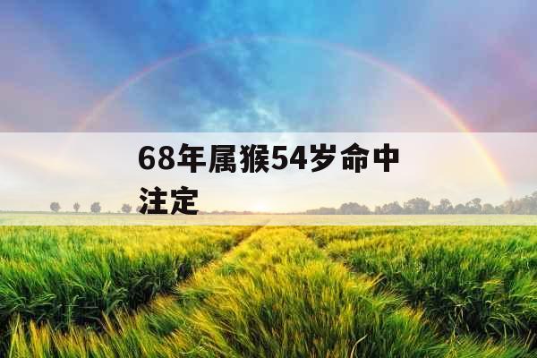 68年属猴54岁命中注定