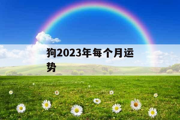 狗2023年每个月运势