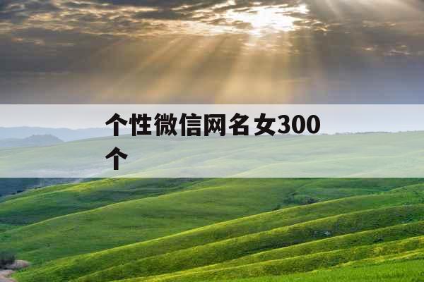 个性微信网名女300个