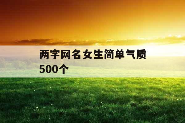 两字网名女生简单气质500个