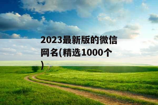 2023最新版的微信网名(精选1000个)