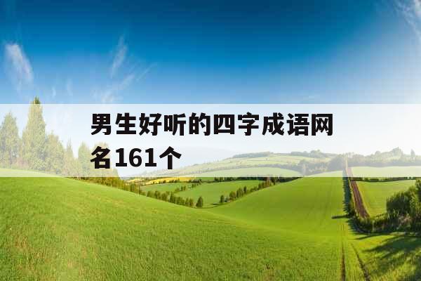 男生好听的四字成语网名161个 男生好听的四字成语网名161个