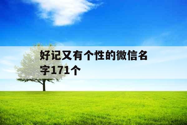 好记又有个性的微信名字171个