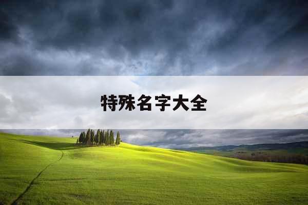 特殊名字大全