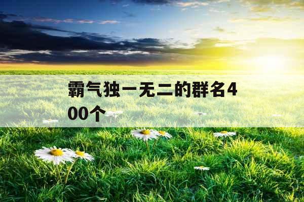 霸气独一无二的群名400个 霸气独一无二的群名400个