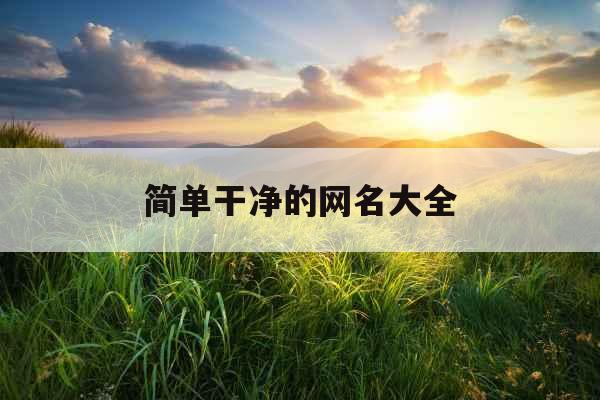 简单干净的网名大全 简单干净的网名大全