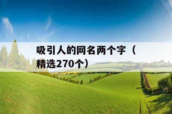 吸引人的网名两个字（精选270个）