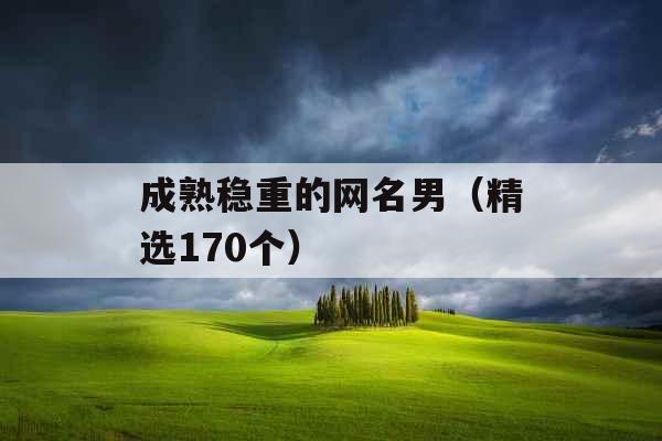 成熟稳重的网名男（精选170个）