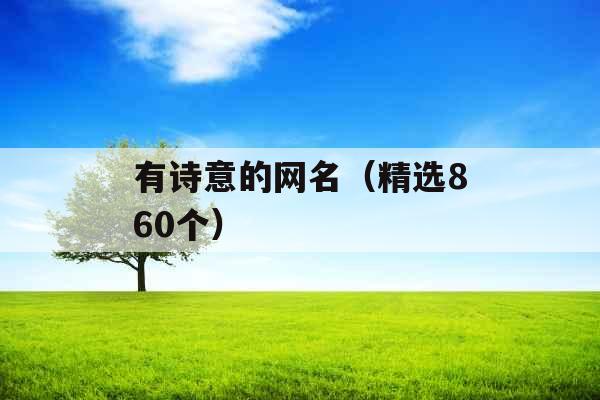 有诗意的网名（精选860个）
