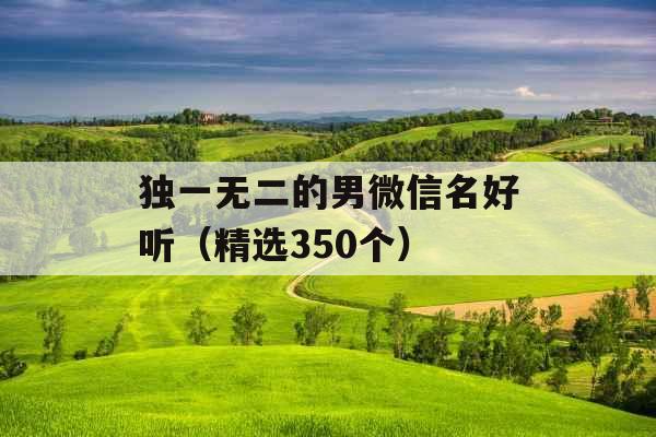 独一无二的男微信名好听（精选350个）
