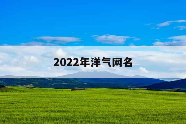 2022年洋气网名
