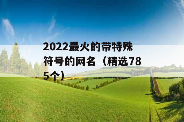 2022最火的带特殊符号的网名（精选785个）