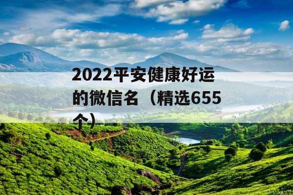 2022平安健康好运的微信名（精选655个）