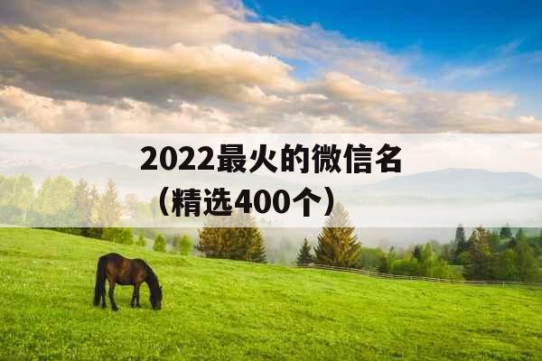 2022最火的微信名（精选400个）