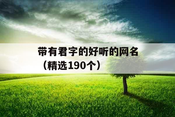 带有君字的好听的网名(精选190个) 带有君字的好听的网名(精选190个)