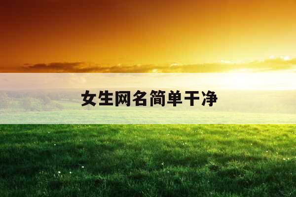 女生网名简单干净