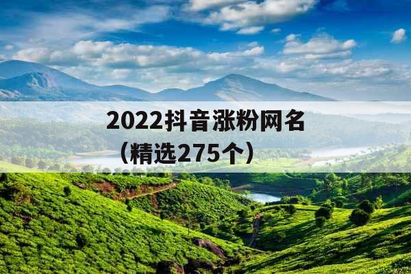 2022抖音涨粉网名（精选275个）