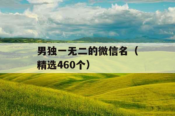 男独一无二的微信名(精选460个) 男独一无二的微信名(精选460个)