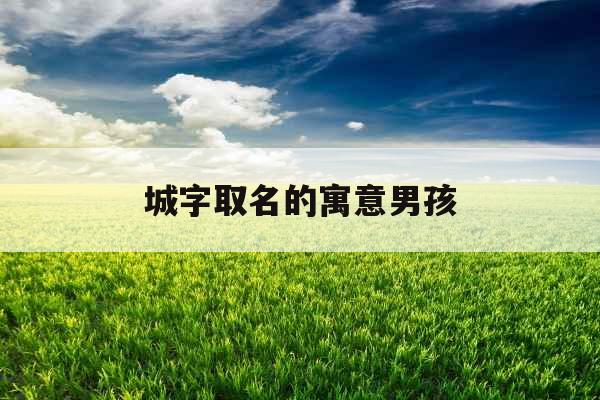 城字取名的寓意男孩