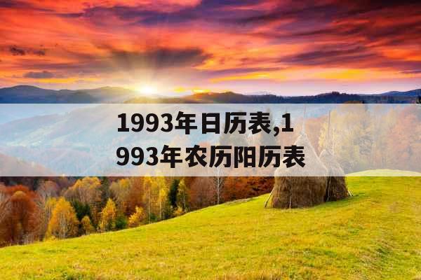 1993年日历表,1993年农历阳历表