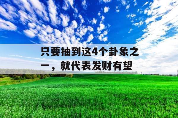 只要抽到这4个卦象之一，就代表发财有望