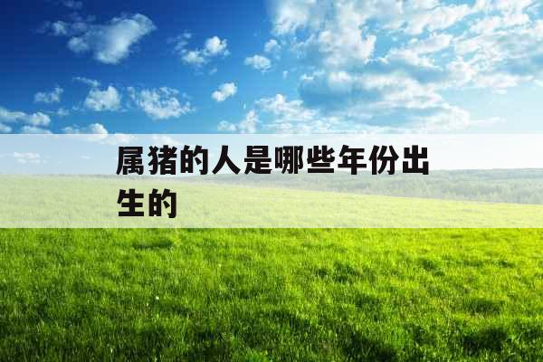 属猪的人是哪些年份出生的