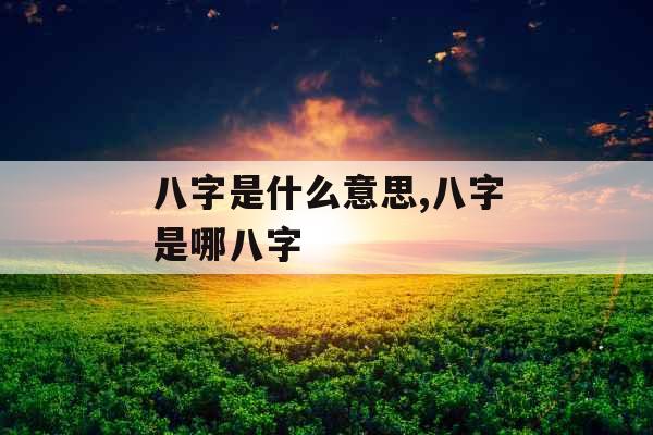八字是什么意思,八字是哪八字 八字是什么意思,八字是哪八字