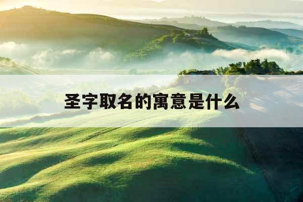 圣字取名的寓意是什么