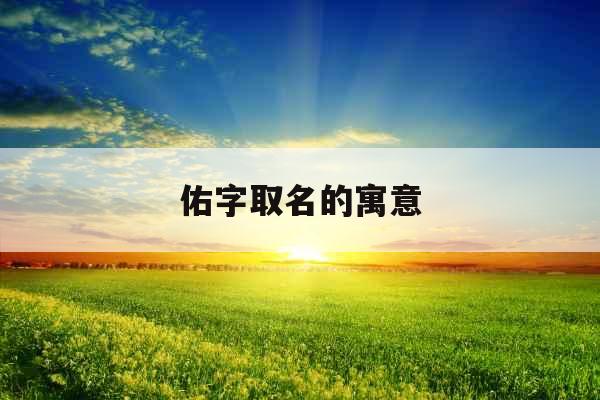 佑字取名的寓意