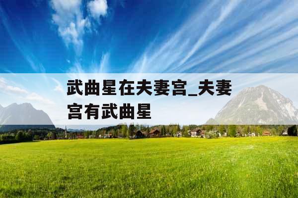 武曲星在夫妻宫_夫妻宫有武曲星