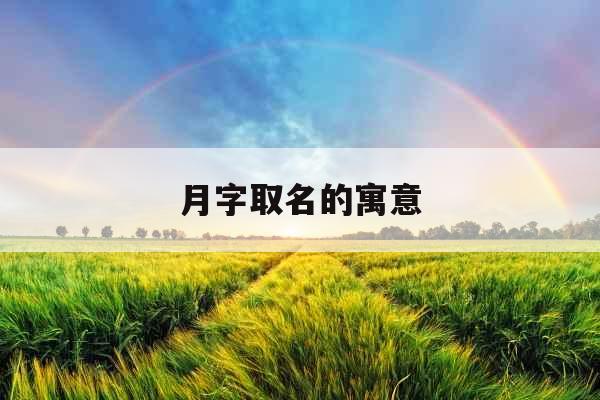 月字取名的寓意
