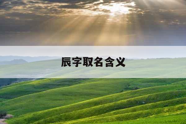 辰字取名含义